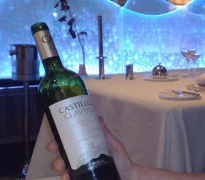 bottle of wine on cruise