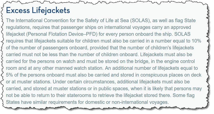 Are there enough life jackets on a cruise?