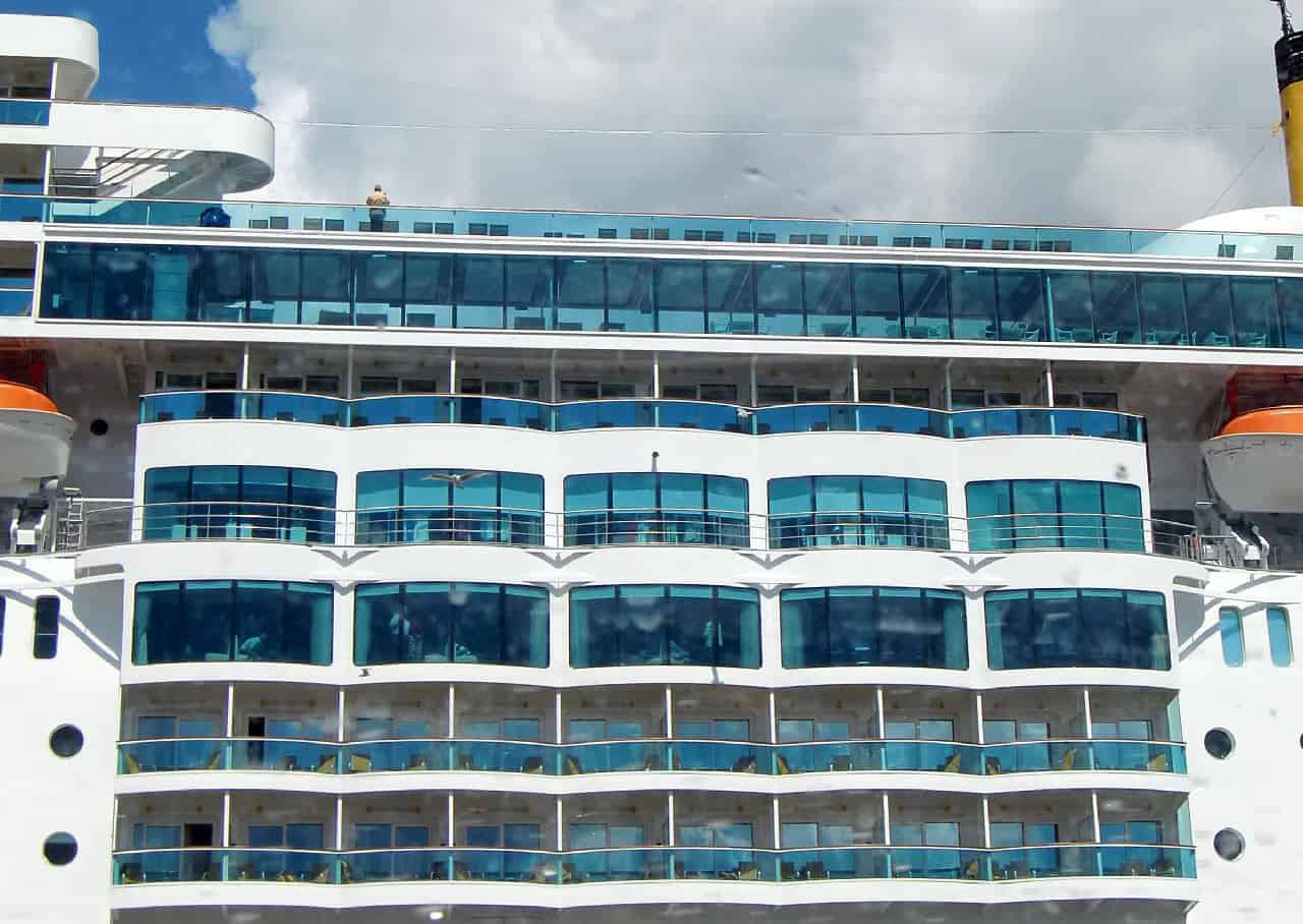 Balcony cabins on a cruise ship